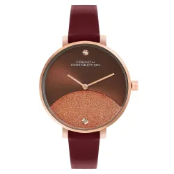 French Connection Brown Sunray Dial Analog Watch for Womens - FCN089BRL
