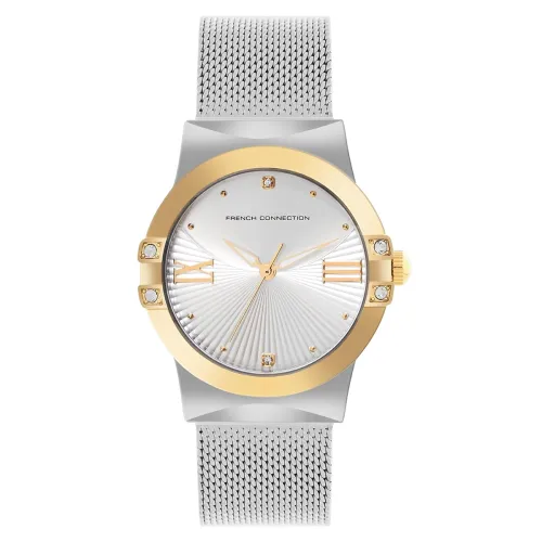 Image of French Connection Chic Silver Round Dial Women's Watch