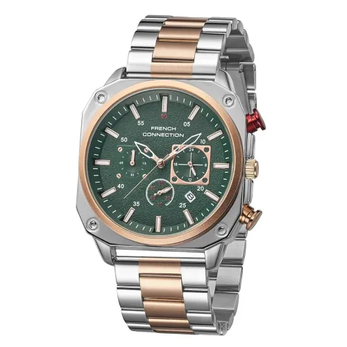Image of French Connection Chronexis Two Tone Stainless Steel Watch for Men - FCB19NRTM