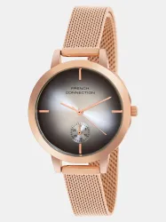 French Connection Dated Brown Sunray Dial