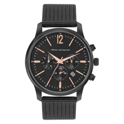 French Connection Duke Black Round Analog Watch for Men - FCN00056B