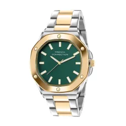 French Connection DUOLUXE Green Dial Stainless Steel Watch and Bracelet for Men - FCB22NTM