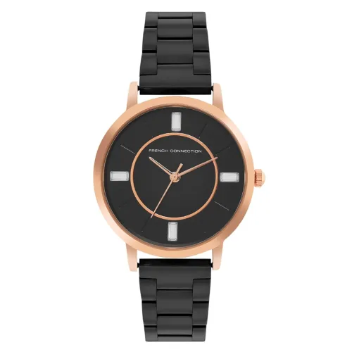 Image of French Connection Ephiphany MOP Black Round Analog Watch for Women