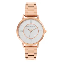 French Connection Ephiphany MOP White Round Analog Watch with Rose Gold Metal