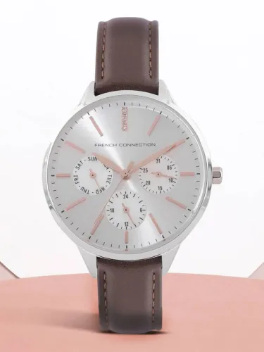 Image of French Connection FC150BR Women’s Analog Watch – Silver Sunray