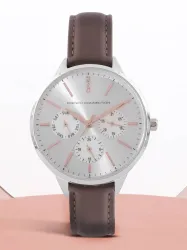 French Connection FC150BR Women’s Analog Watch – Silver Sunray