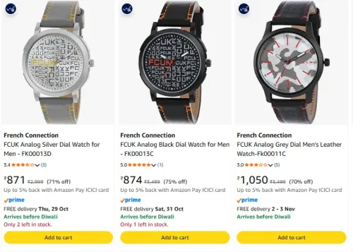 Image of French Connection FCUK SS21 Digital Black Dial Unisex-Adult Watch-FCUK007E at