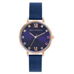 French Connection Grace Blue Round Analog Watch for Women - FCN00068G