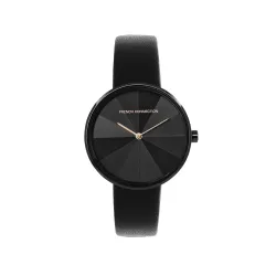 French Connection Leather Analog Black Dial Womens Watch-Fcl21-G