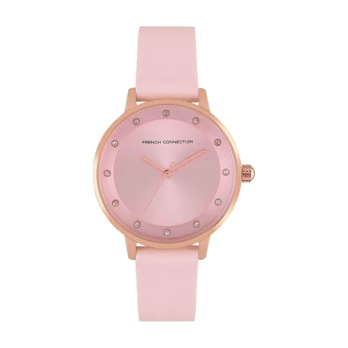 Image of French Connection Leather Analog Pink Dial Women's Watch-Fcn00035H