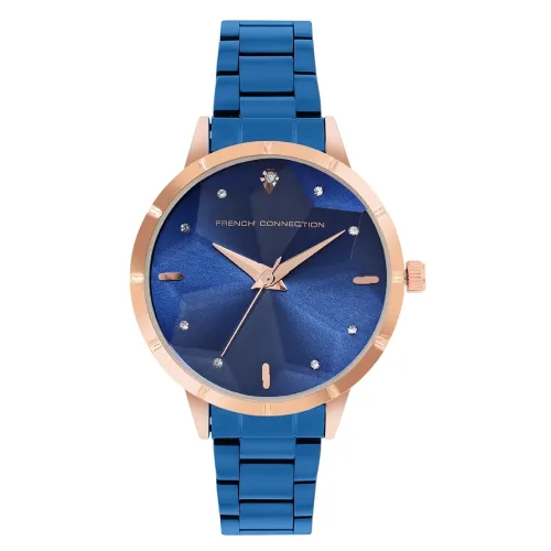 Image of French Connection Lucienne Blue Round Analog Watch for Women - FCN00078E