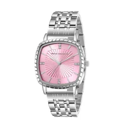 French Connection Luminéa | Quartz Jewellery Bezel | Pink Dial