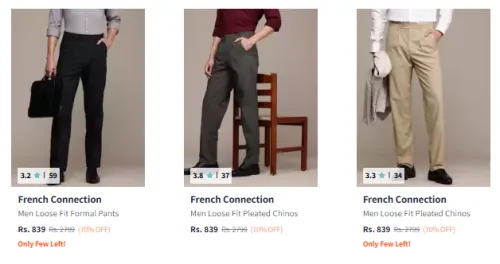 Image of French Connection Men Pants Minimum 70% Discount