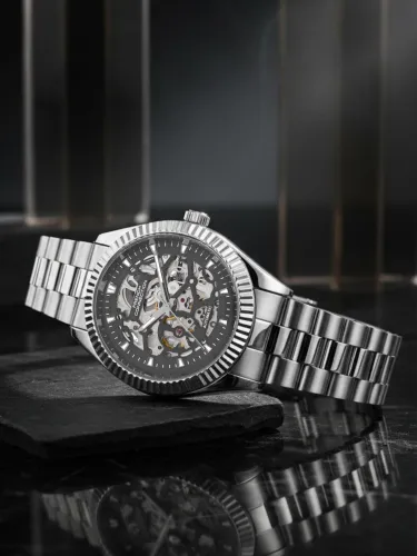 Image of French Connection Men Skeleton Dial & Stainless Steel Straps Analogue Automatic