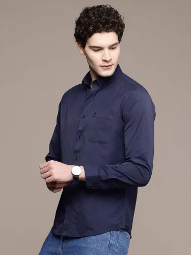 Image of French Connection  Men Slim Fit Solid Casual Shirt