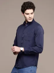French Connection  Men Slim Fit Solid Casual Shirt