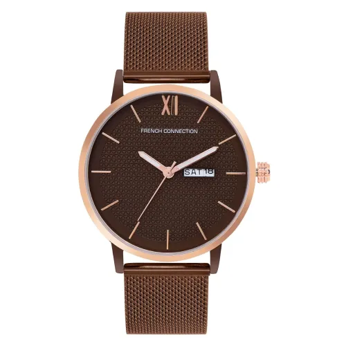 Image of French Connection Men's Analog Watch Brown Strap-FCN00034C