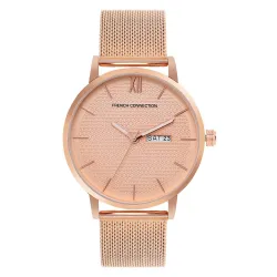 French Connection Men's Analog Watch Rose Gold Strap-FCN00034F