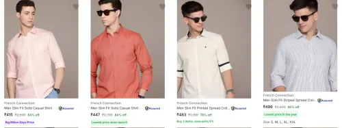 Image of French Connection Men's Shirts upto 84% Discount