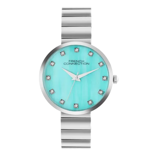 Image of French Connection Mop Sea Green Round Dial with IP Steel Stainless Steel Metal