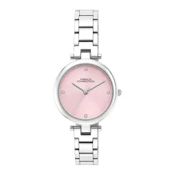 French Connection Pink Sunray Dial, Analog Watch for Women - FCN0166PSM
