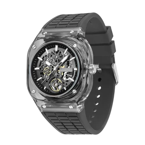 Image of French Connection | Skeleton Dial | Transparent Acrylic Case | Silicone Strap