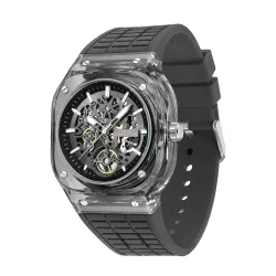 French Connection | Skeleton Dial | Transparent Acrylic Case | Silicone Strap | Quartz Watch for Men - FCG01