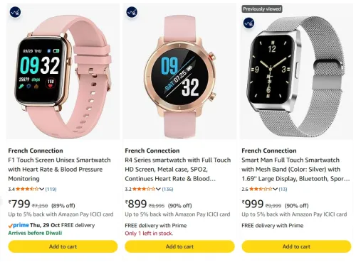 Image of French Connection Smartwatch at minimum 81% Discount