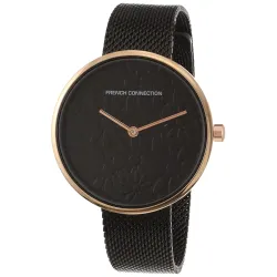 French Connection Stainless Steel Analog Black Dial Womens Watch