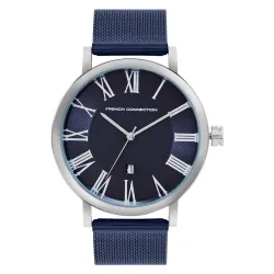 French Connection Stainless Steel Spring-Summer 2023 Analog Blue Dial Men's Watch-Fcn00045F, Band_Black