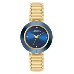 French Connection Sunray Blue Round Dial Metal Strap Watch - for Womens FCN0136UGM