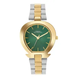 French Connection Sunray Green Round Dial Stainless Steel Strap Watch for Womens