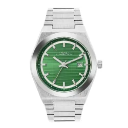French Connection Textured Green Round Dial | Stainless Steel Strap Watch for Mens FCH22NSM