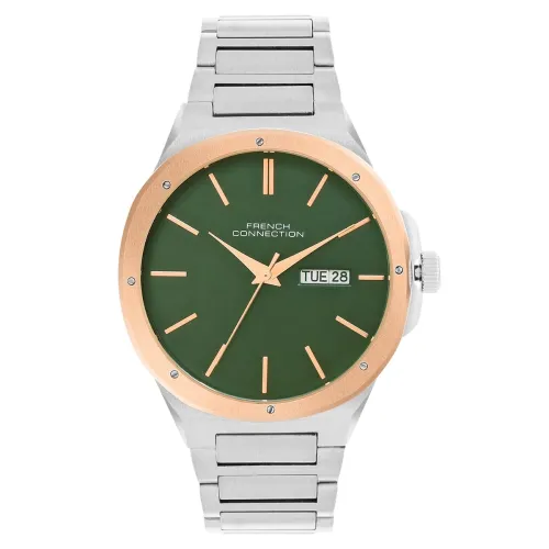 Image of French Connection Uno Green Round Dial Mens Analogue Watch FCH04SM-G