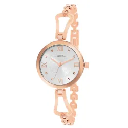 French Connection Veritas Silver Round Dial Womens Analogue Watch FCN081RGM