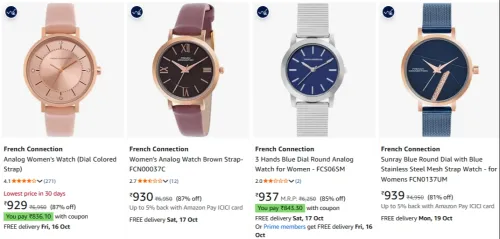 Image of French Connection Watch at minimum 85% Discount