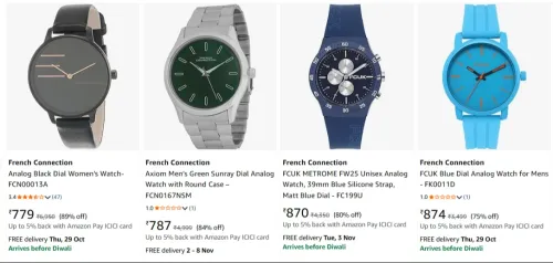 Image of French Connection Watch at minimum 89% Discount