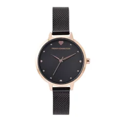 French Connection Women Amour Analog Watch Black Strap
