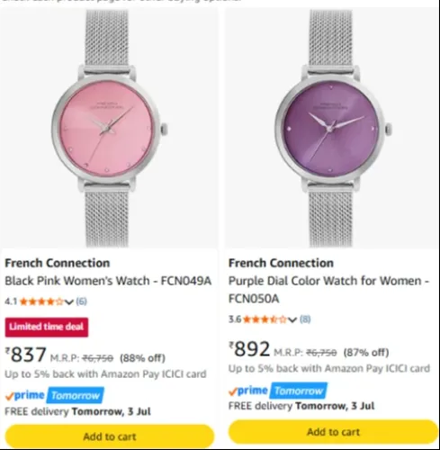 Image of French Connection Women's Watch Upto 88%Discount