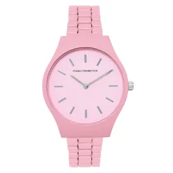 French Connection Zest Pink Round Dial Womens Analogue Watch FCS05P