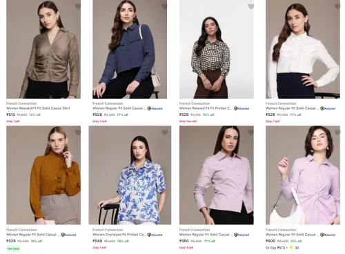 Image of French Connection Women's Shirts upto 78% Discount
