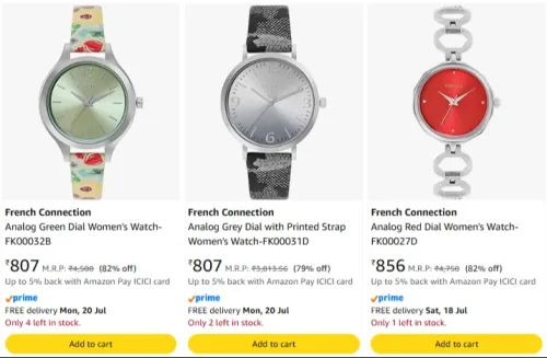Image of French connection Women's watch Upto 83% Off