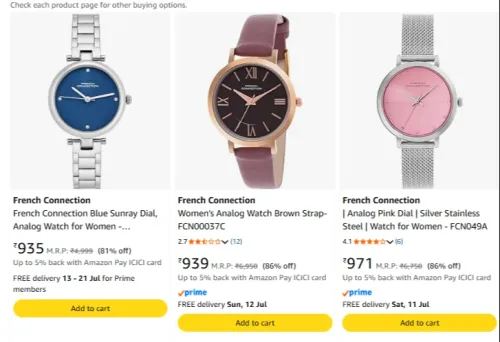 Image of French connection Women's watch Upto 86% Off