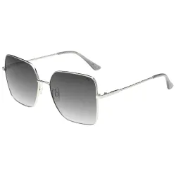 French Connection|Silver Full Frame Square Sunglasses|100% UV Protected
