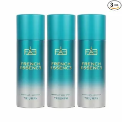 French Essence Triumph Body Spray for Men 150ml Each - Pack of 3