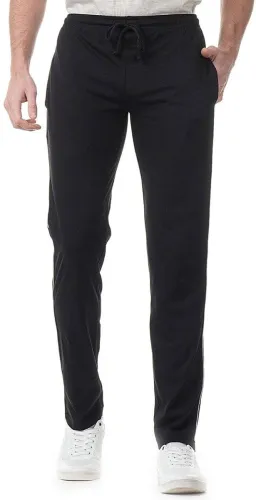 Image of French Kleider  Men Solid Black Track Pants