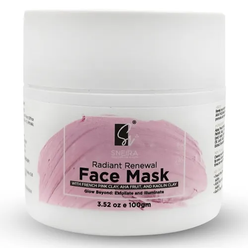 Image of French Pink Clay Mask 100 gm De-Tan Mask, AHA Fruit, Kaolin Clay with Lactic Acid for Tan Removal, Reduction in Blackhea