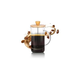Classic French Press Coffee Maker 34 Ounce Glass Bamboo