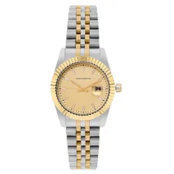 French Connection Maverick Champagne Gold Round Dial Womens Analogue Watch FCS09TM