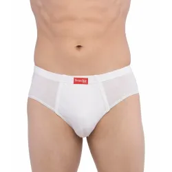 Frenchie VIP Plus White 100% Combed Cotton Brief Combo Set for Mens with Soft